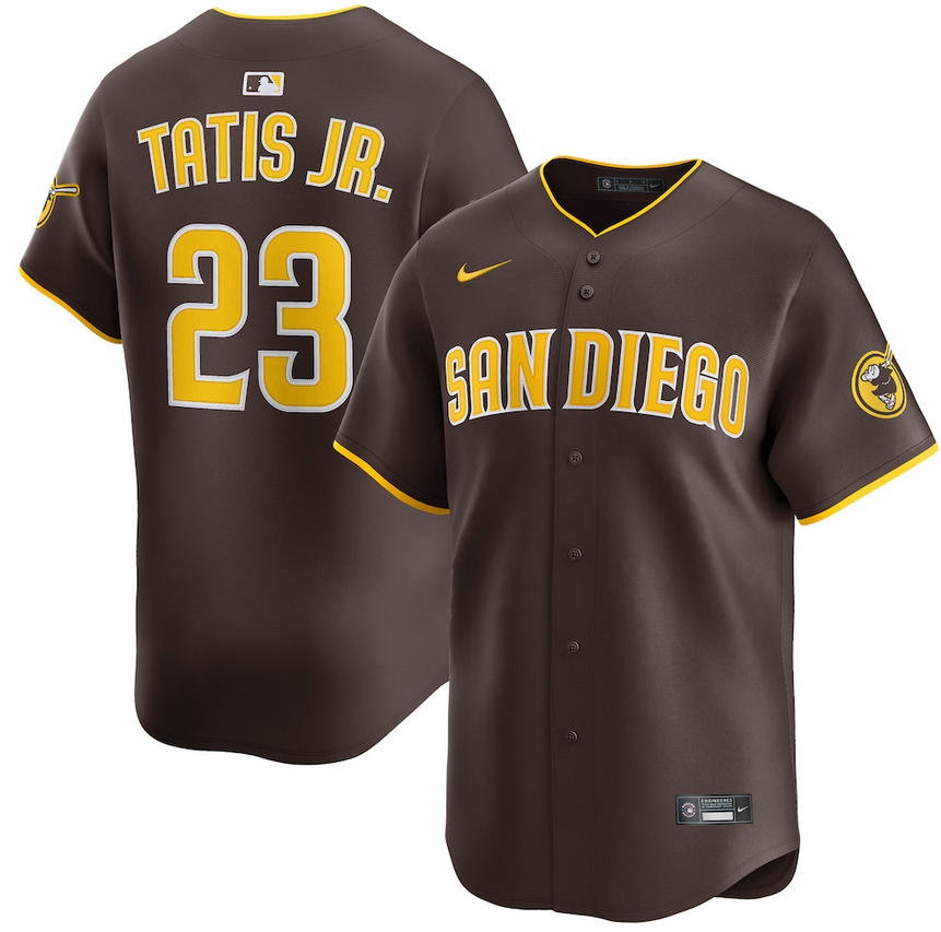 Men San Diego Padres #23 Fernando Tatis Jr. Nike Brown Road Limited Player Jersey